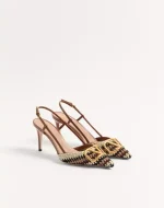 Valentino Vlogo Signature Slingback Pump With Crochet Embroidery 80Mm - Image 7